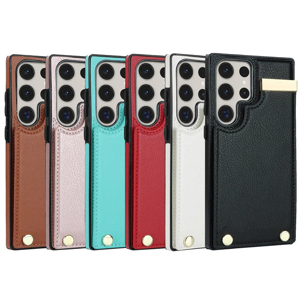 Luxury Wallet Case For S24 S23 + Ultra Leather